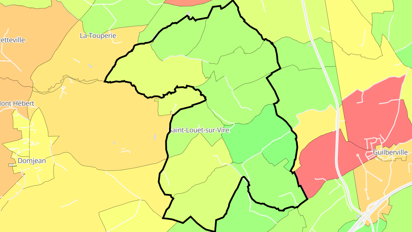Carte des prix de l'immobilier Saint-Louet-sur-Vire