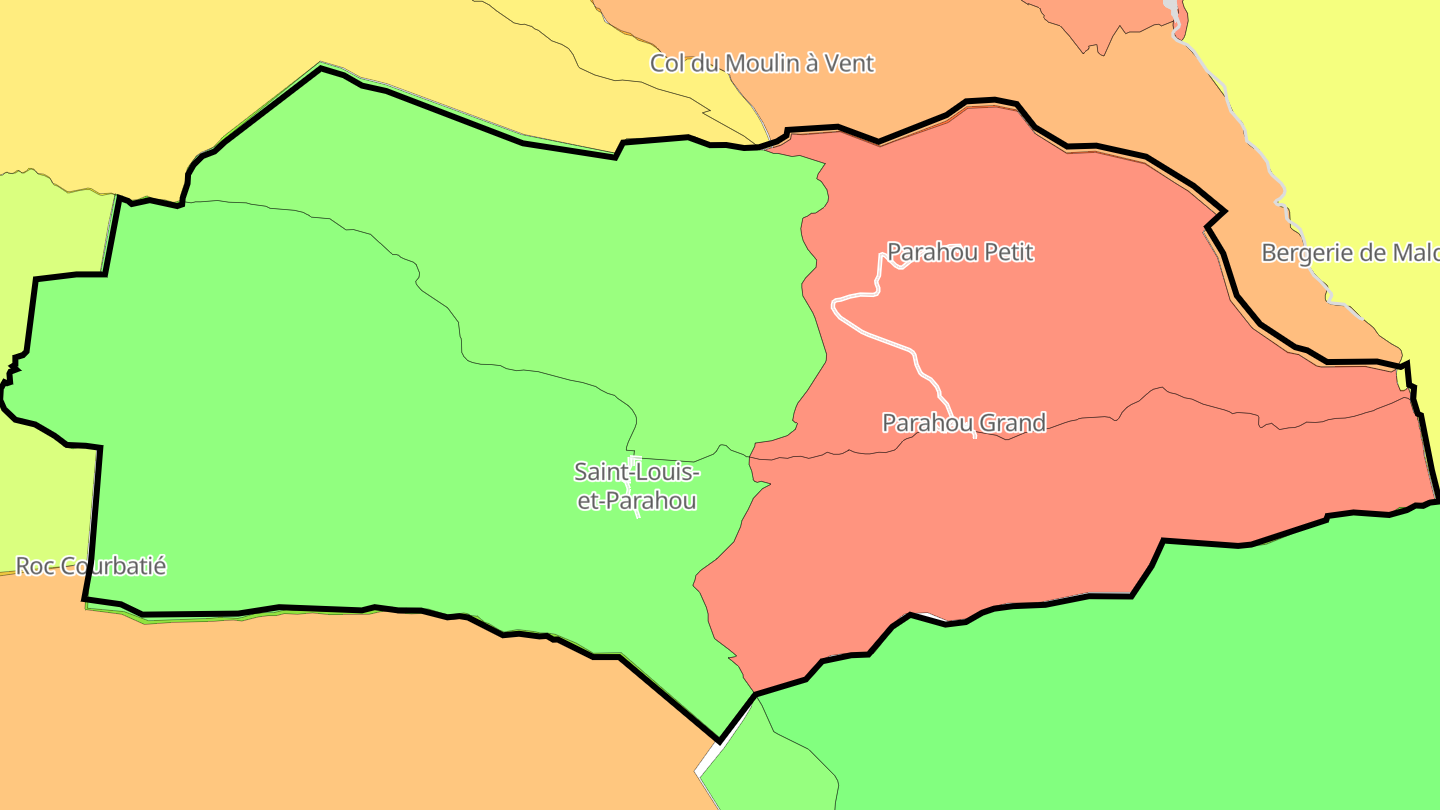 Carte des prix de l'immobilier Saint-Louis-et-Parahou