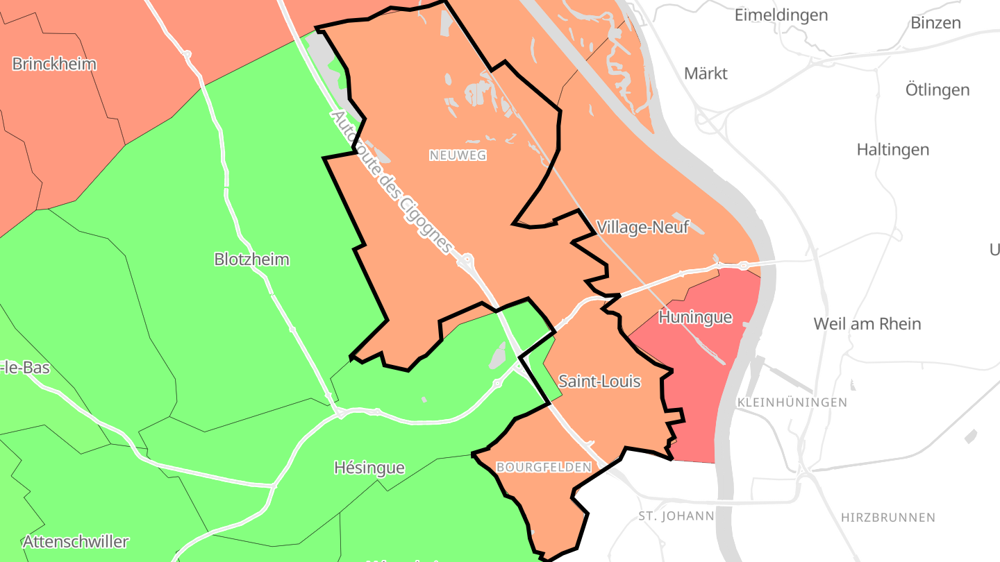Carte des prix de l'immobilier Saint-Louis