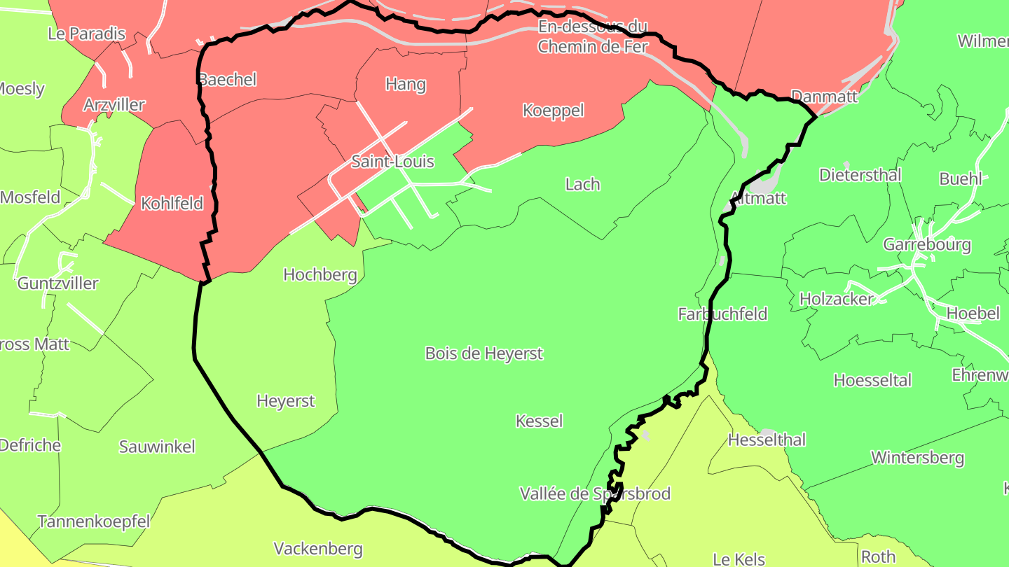 Carte des prix de l'immobilier Saint-Louis