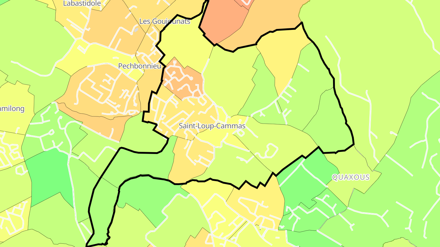 Carte des prix de l'immobilier Saint-Loup-Cammas