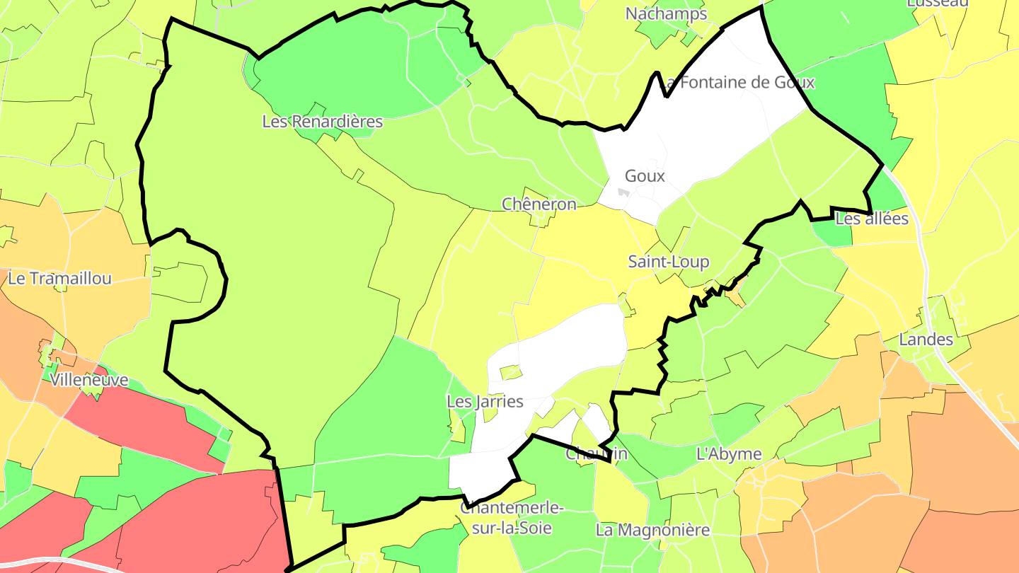 Carte des prix de l'immobilier Saint-Loup