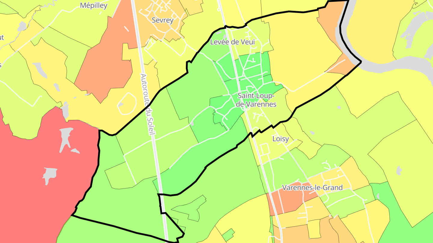 Carte des prix de l'immobilier Saint-Loup-de-Varennes