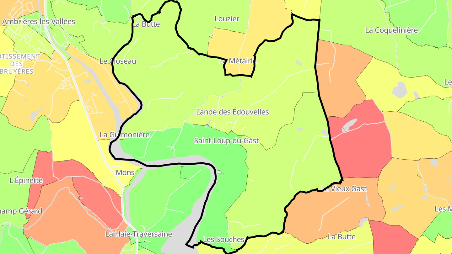Carte des prix de l'immobilier Saint-Loup-du-Gast