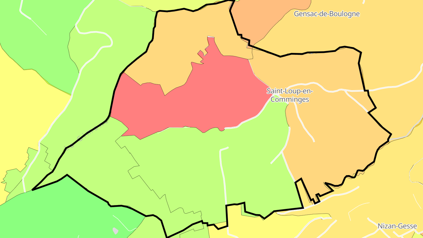 Carte des prix de l'immobilier Saint-Loup-en-Comminges