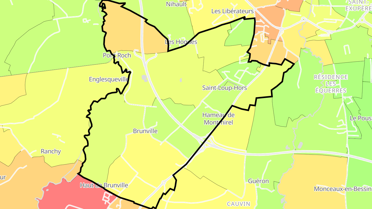 Carte des prix de l'immobilier Saint-Loup-Hors