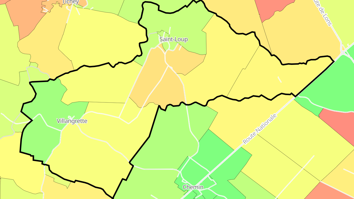 Carte des prix de l'immobilier Saint-Loup
