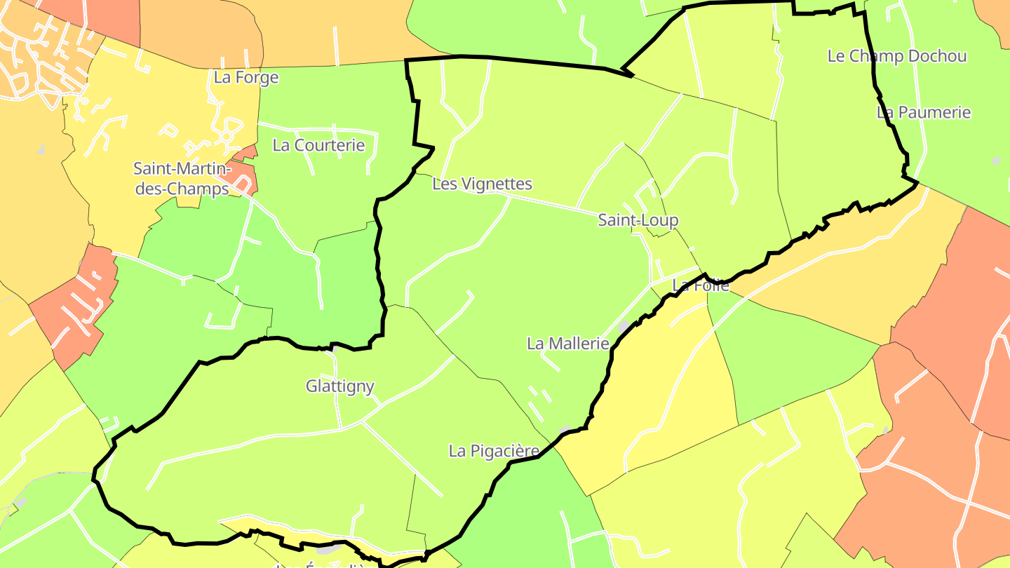 Carte des prix de l'immobilier Saint-Loup