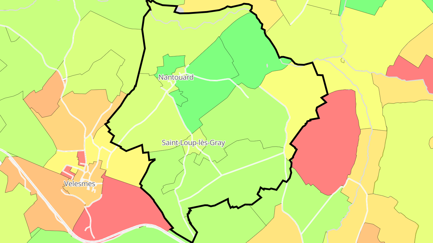 Carte des prix de l'immobilier Saint-Loup-Nantouard