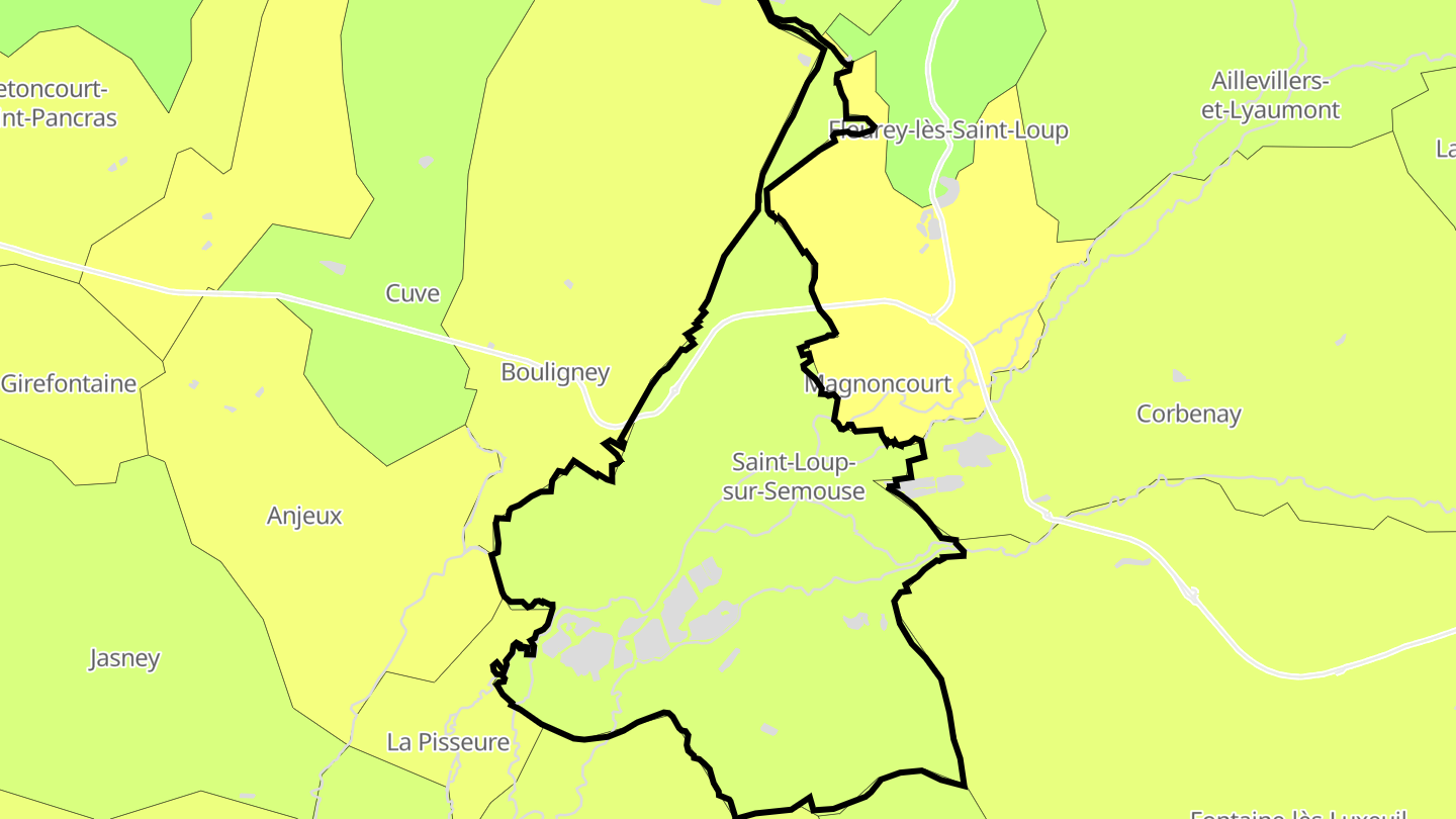 Carte des prix de l'immobilier Saint-Loup-sur-Semouse