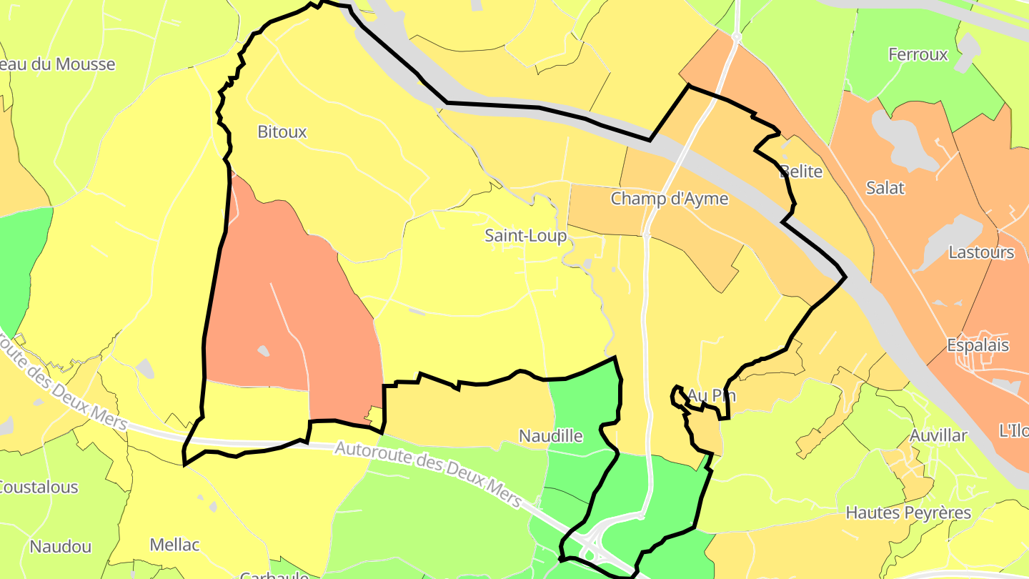 Carte des prix de l'immobilier Saint-Loup