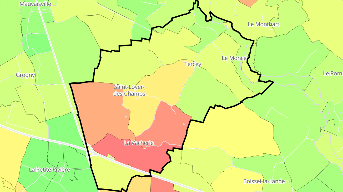 Carte des prix de l'immobilier Saint-Loyer-des-Champs