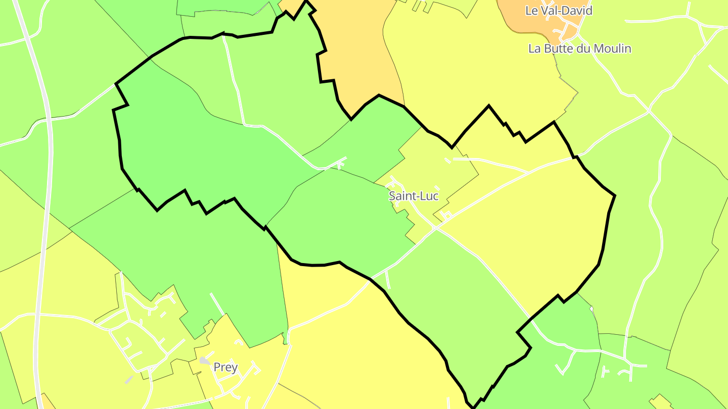 Carte des prix de l'immobilier Saint-Luc