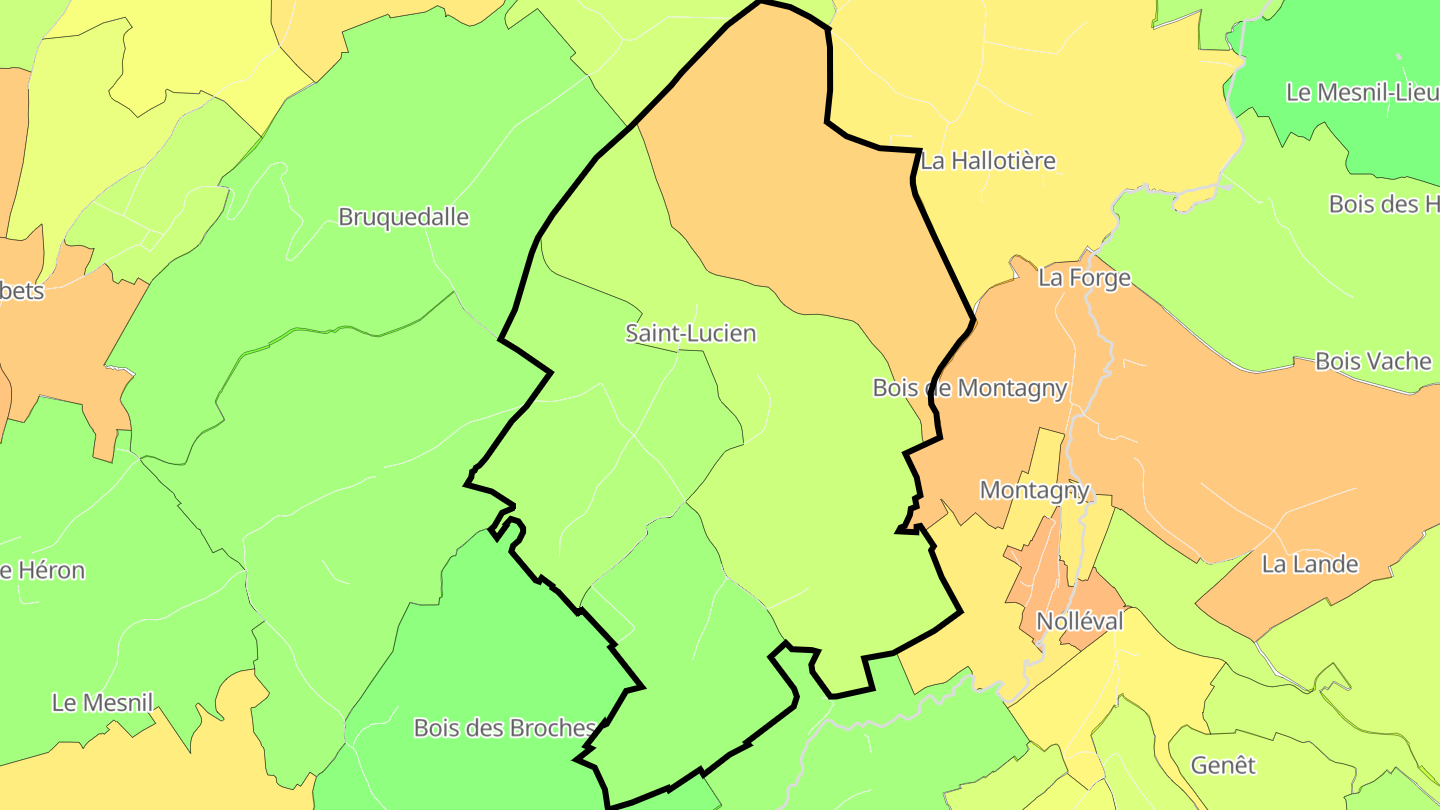 Carte des prix de l'immobilier Saint-Lucien