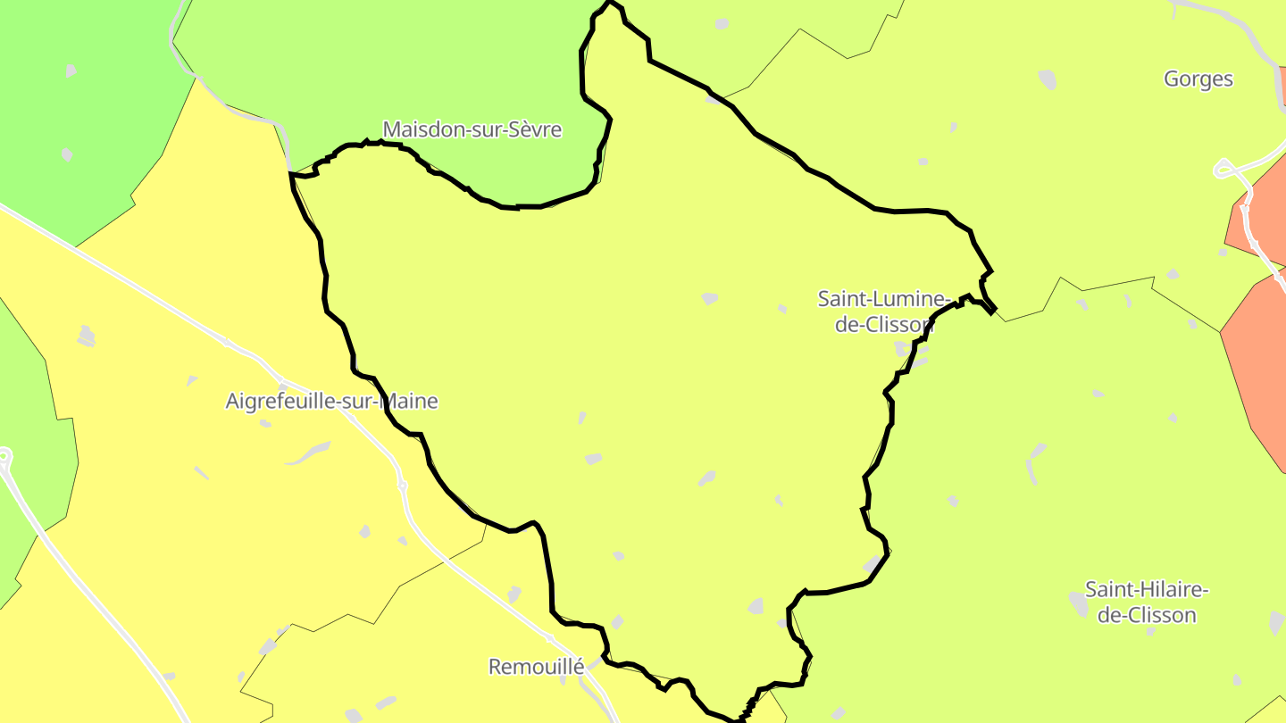 Carte des prix de l'immobilier Saint-Lumine-de-Clisson