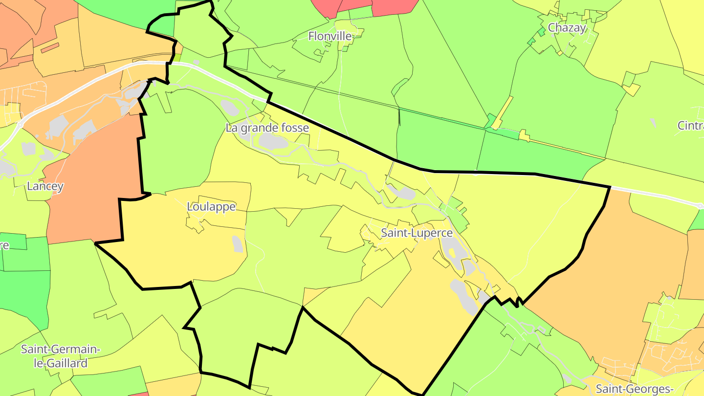 Carte des prix de l'immobilier Saint-Luperce