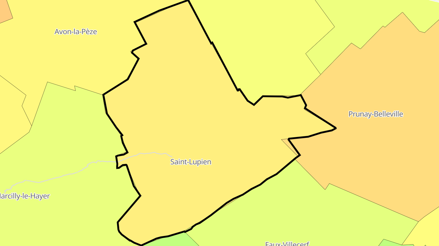 Carte des prix de l'immobilier Saint-Lupien