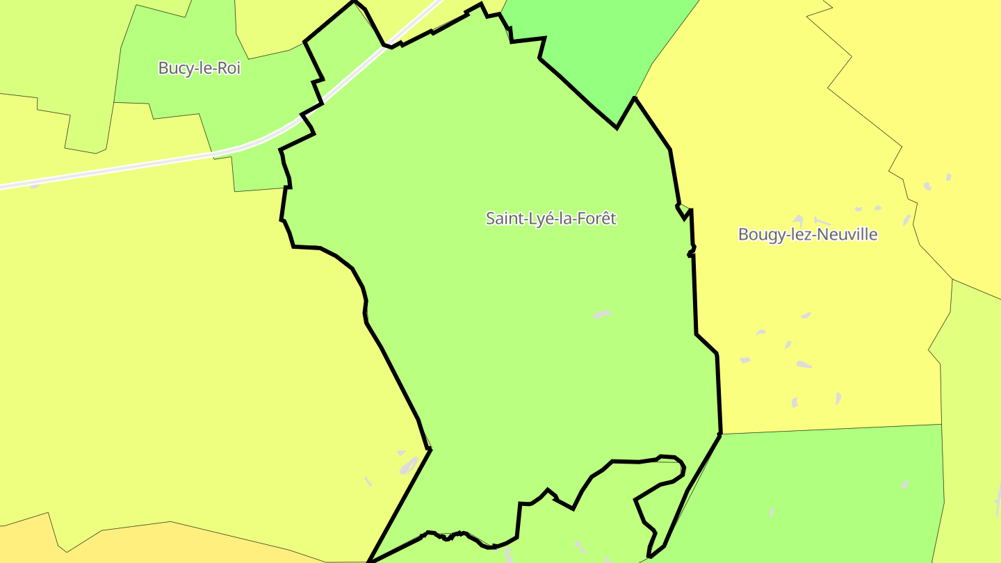 Carte des prix de l'immobilier Saint-Lyé-la-Forêt