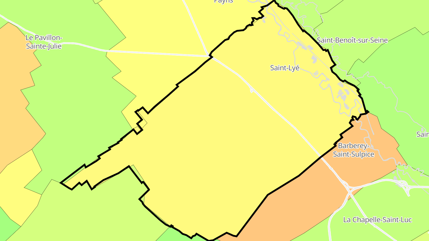 Carte des prix de l'immobilier Saint-Lyé