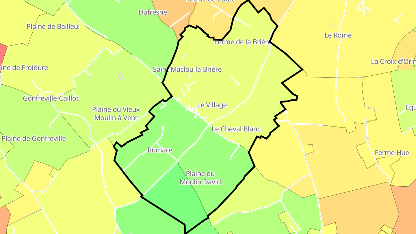 Carte des prix de l'immobilier Saint-Maclou-la-Brière