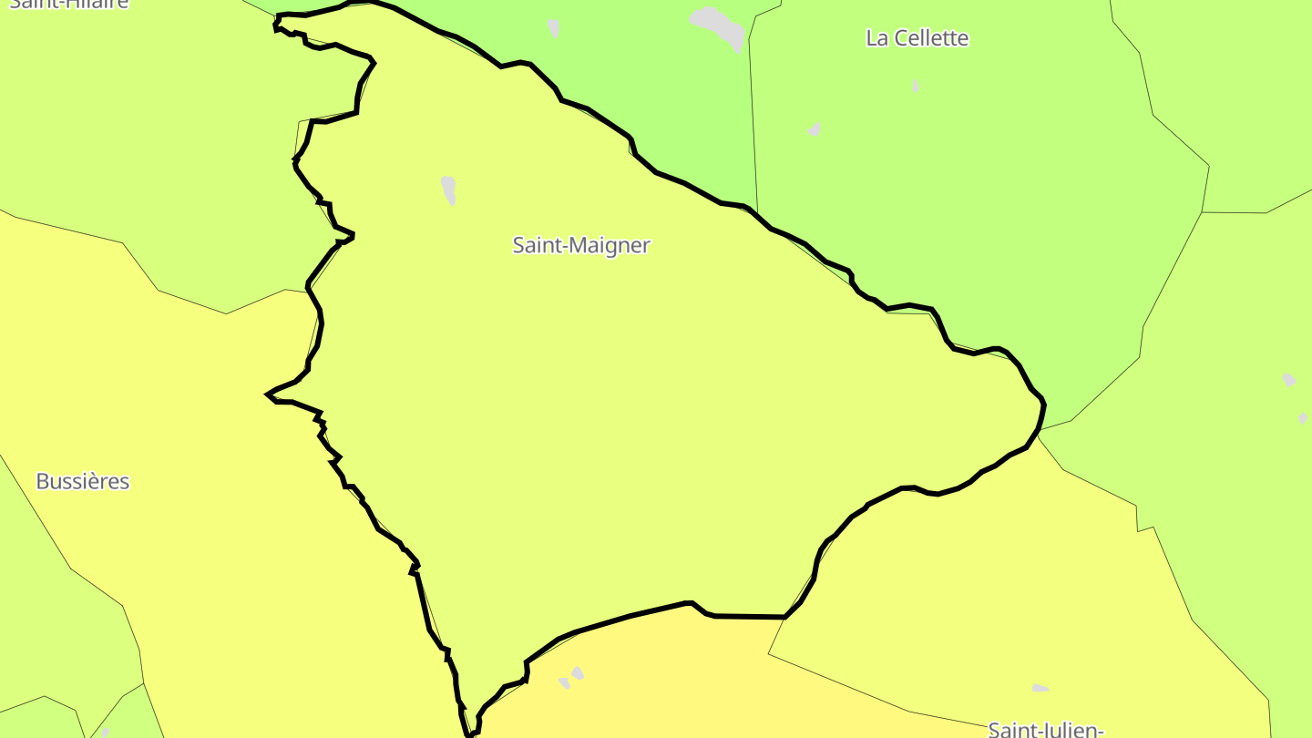 Carte des prix de l'immobilier Saint-Maigner