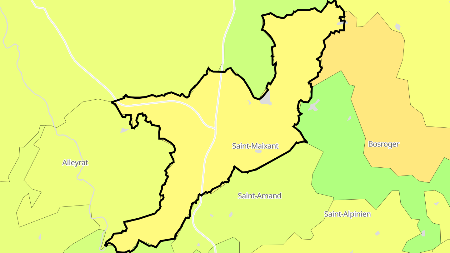 Carte des prix de l'immobilier Saint-Maixant