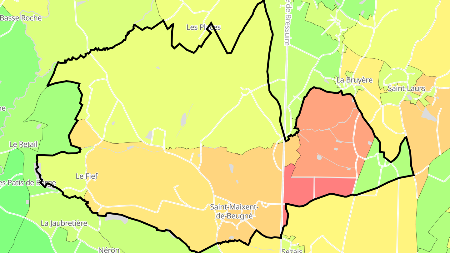 Carte des prix de l'immobilier Saint-Maixent-de-Beugné