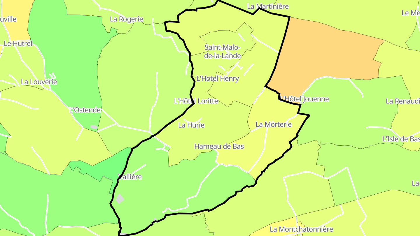 Carte des prix de l'immobilier Saint-Malo-de-la-Lande