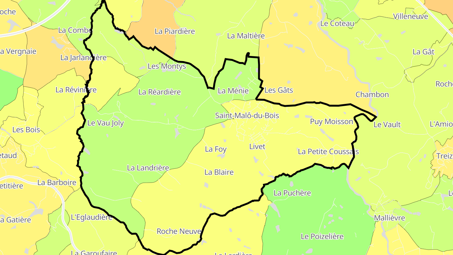 Carte des prix de l'immobilier Saint-Malô-du-Bois