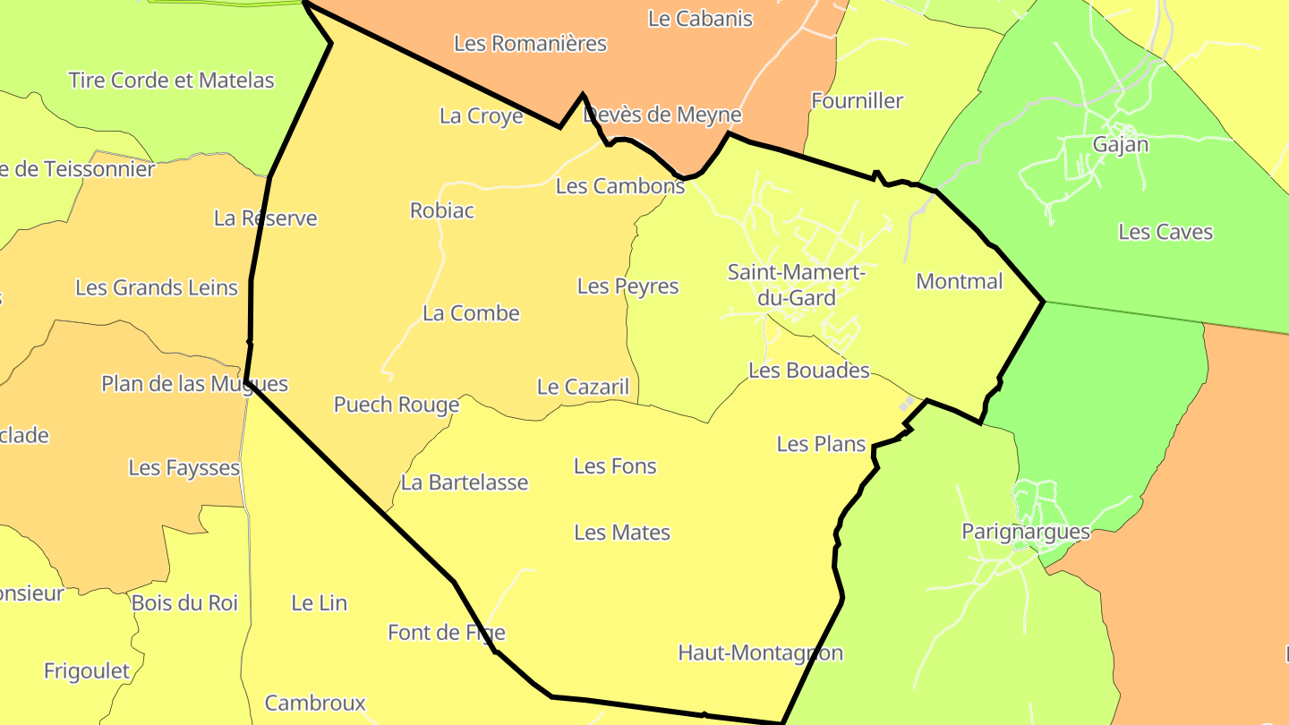 Carte des prix de l'immobilier Saint-Mamert-du-Gard