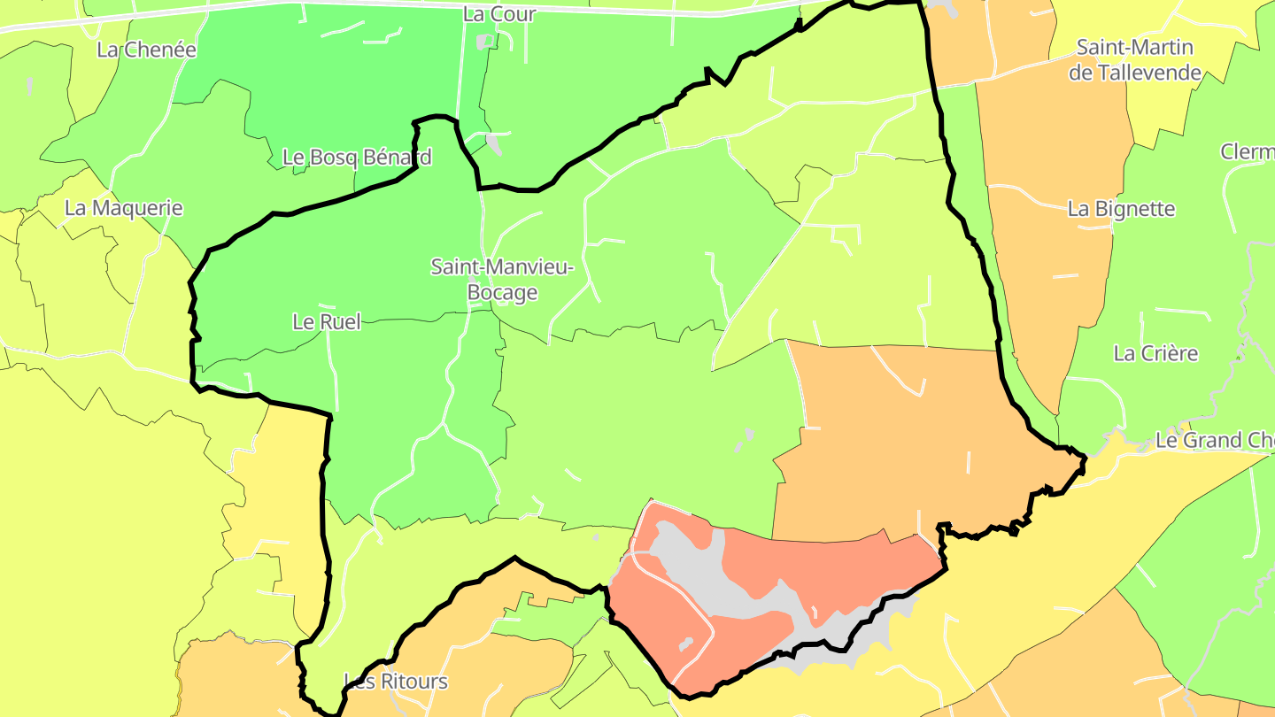 Carte des prix de l'immobilier Saint-Manvieu-Bocage