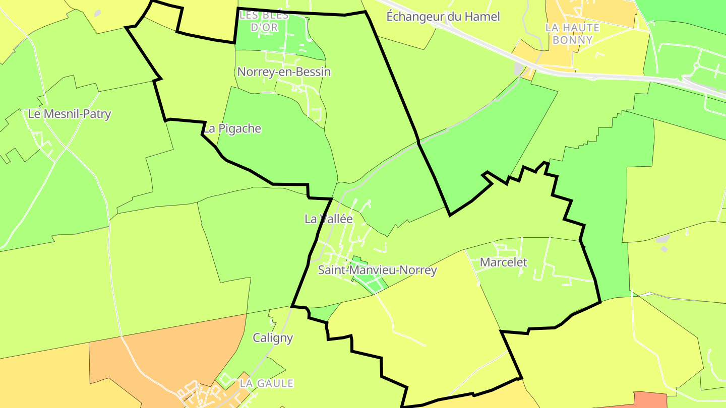 Carte des prix de l'immobilier Saint-Manvieu-Norrey