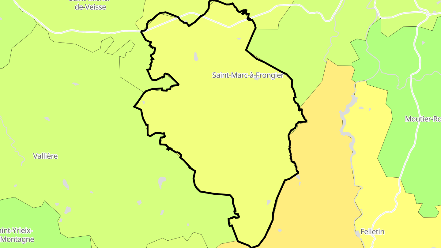 Carte des prix de l'immobilier Saint-Marc-à-Frongier