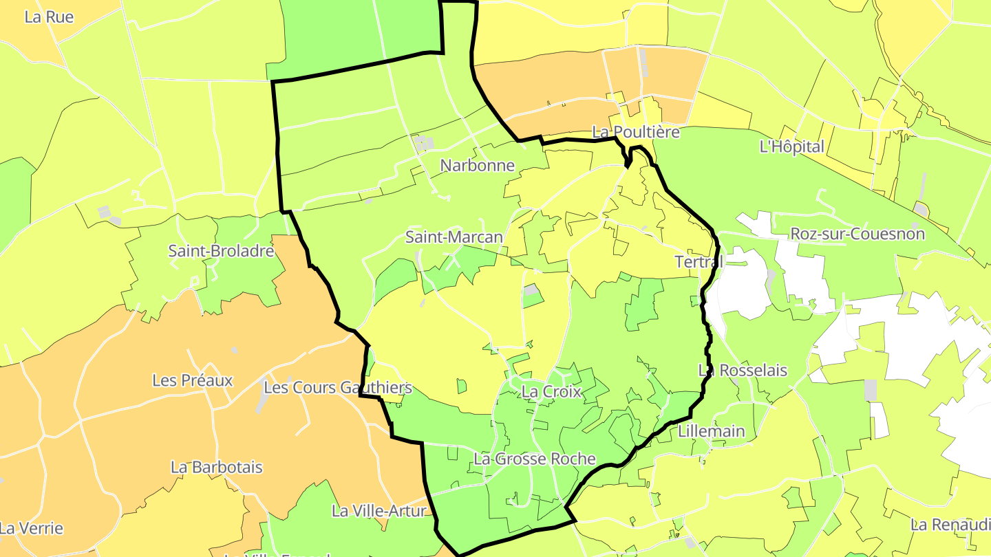 Carte des prix de l'immobilier Saint-Marcan