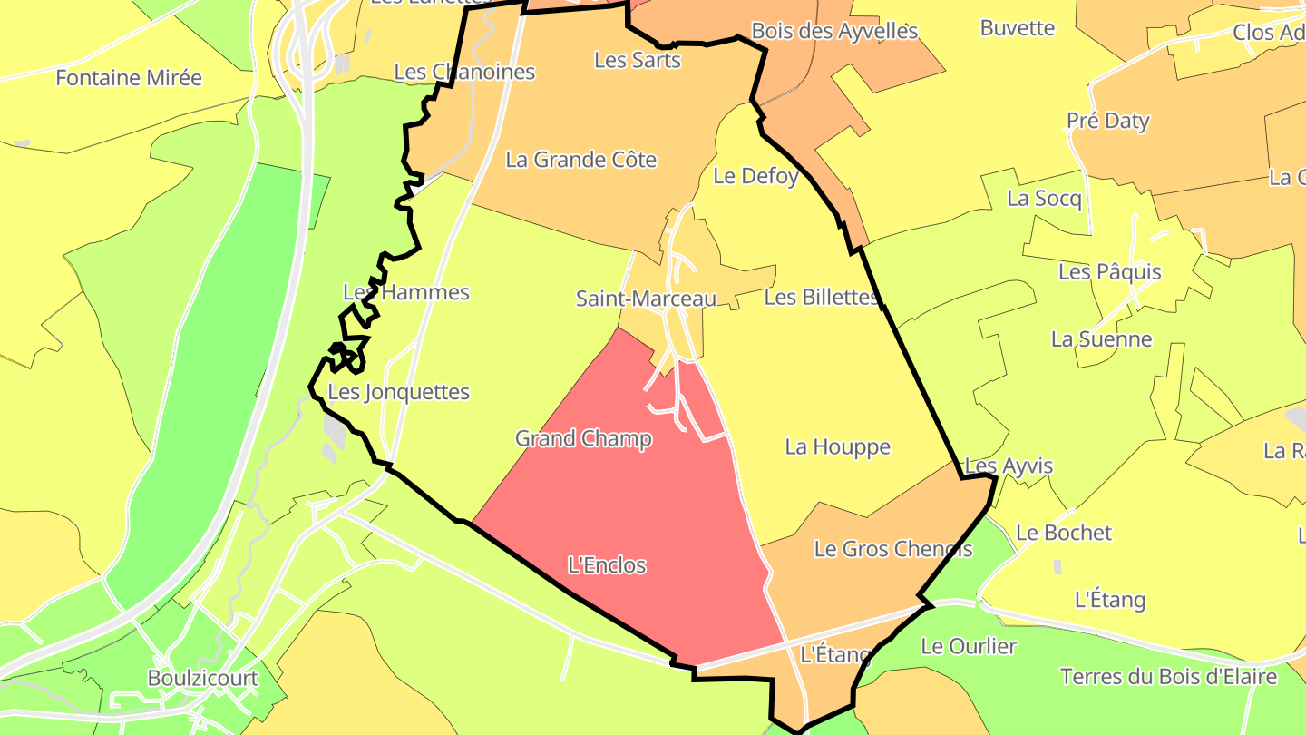 Carte des prix de l'immobilier Saint-Marceau