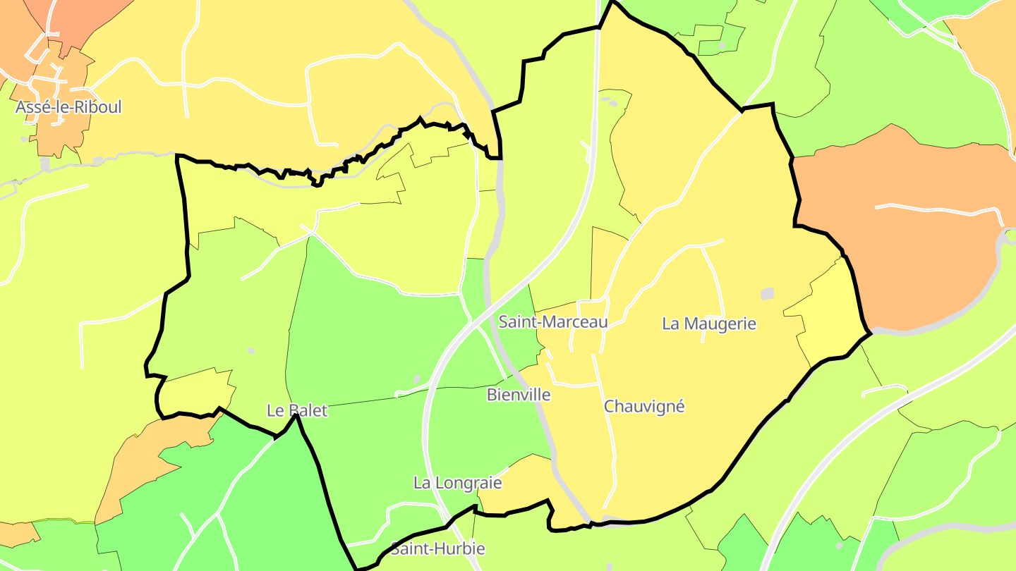 Carte des prix de l'immobilier Saint-Marceau