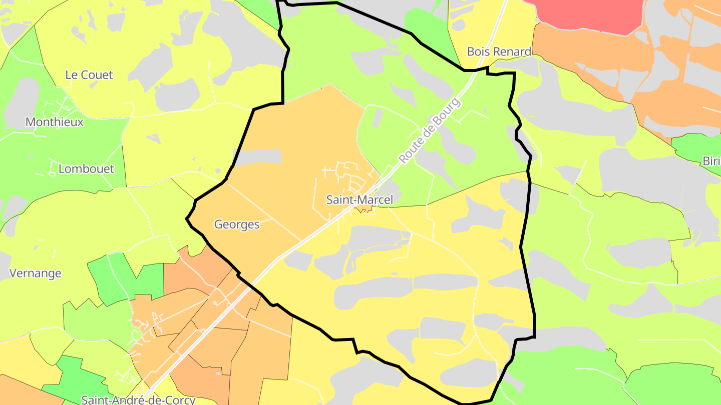 Carte des prix de l'immobilier Saint-Marcel