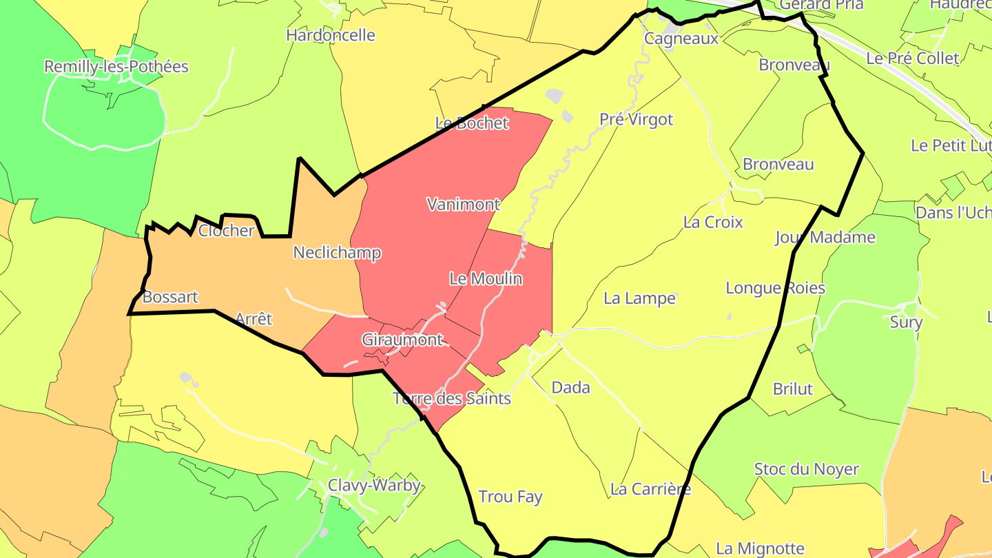 Carte des prix de l'immobilier Saint-Marcel
