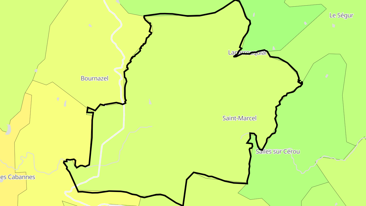 Carte des prix de l'immobilier Saint-Marcel-Campes