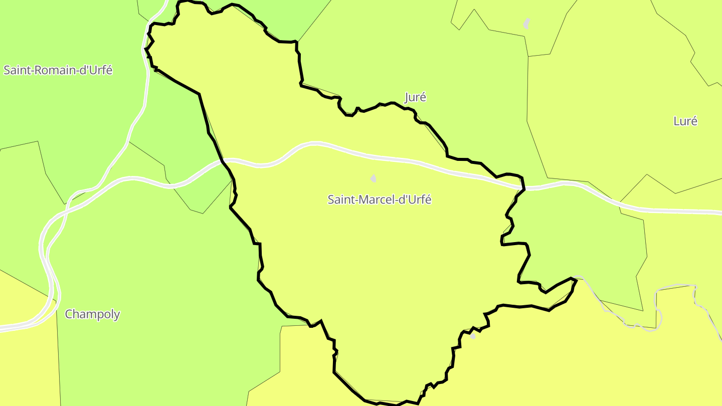 Carte des prix de l'immobilier Saint-Marcel-d'Urfé