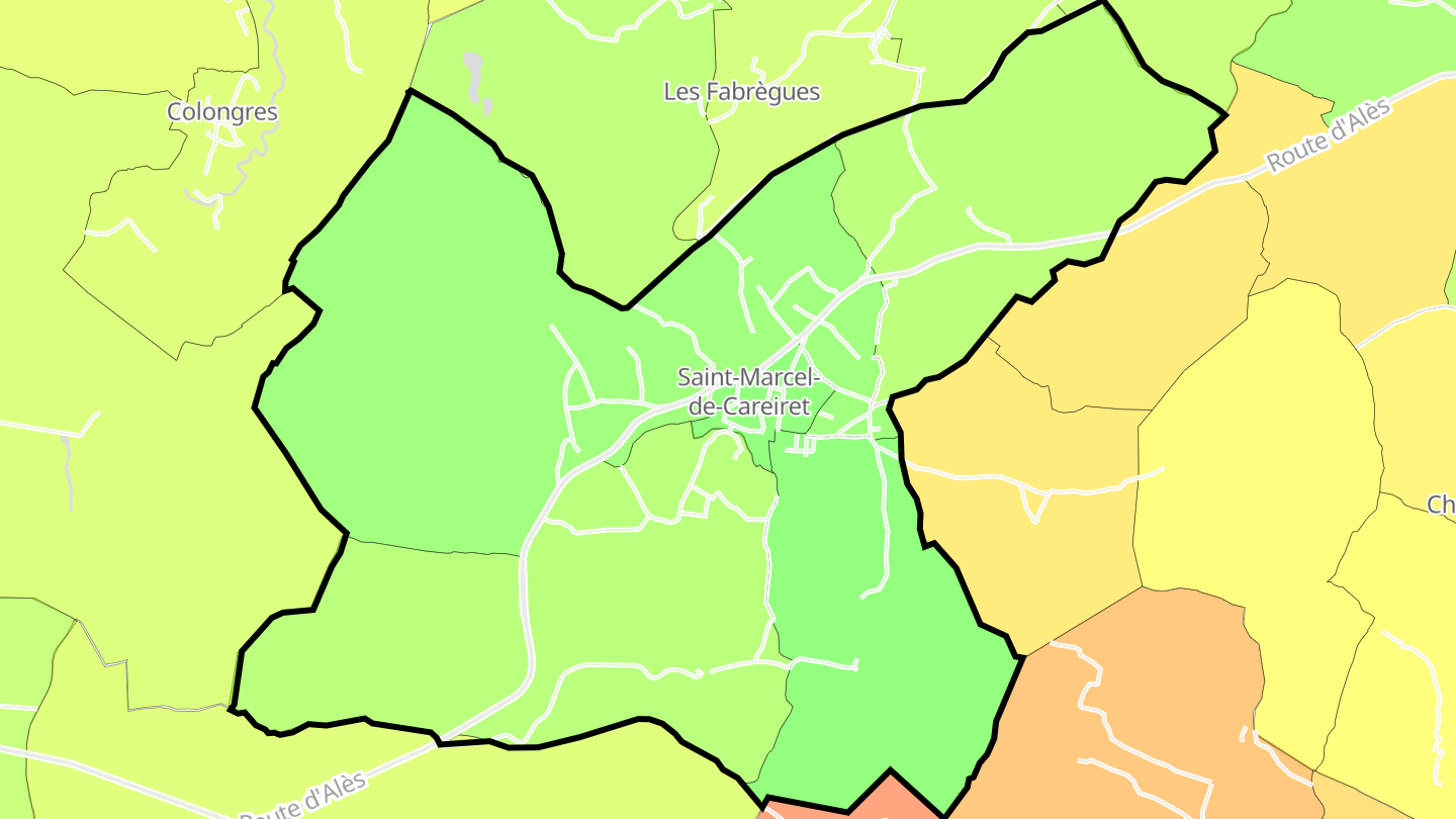 Carte des prix de l'immobilier Saint-Marcel-de-Careiret