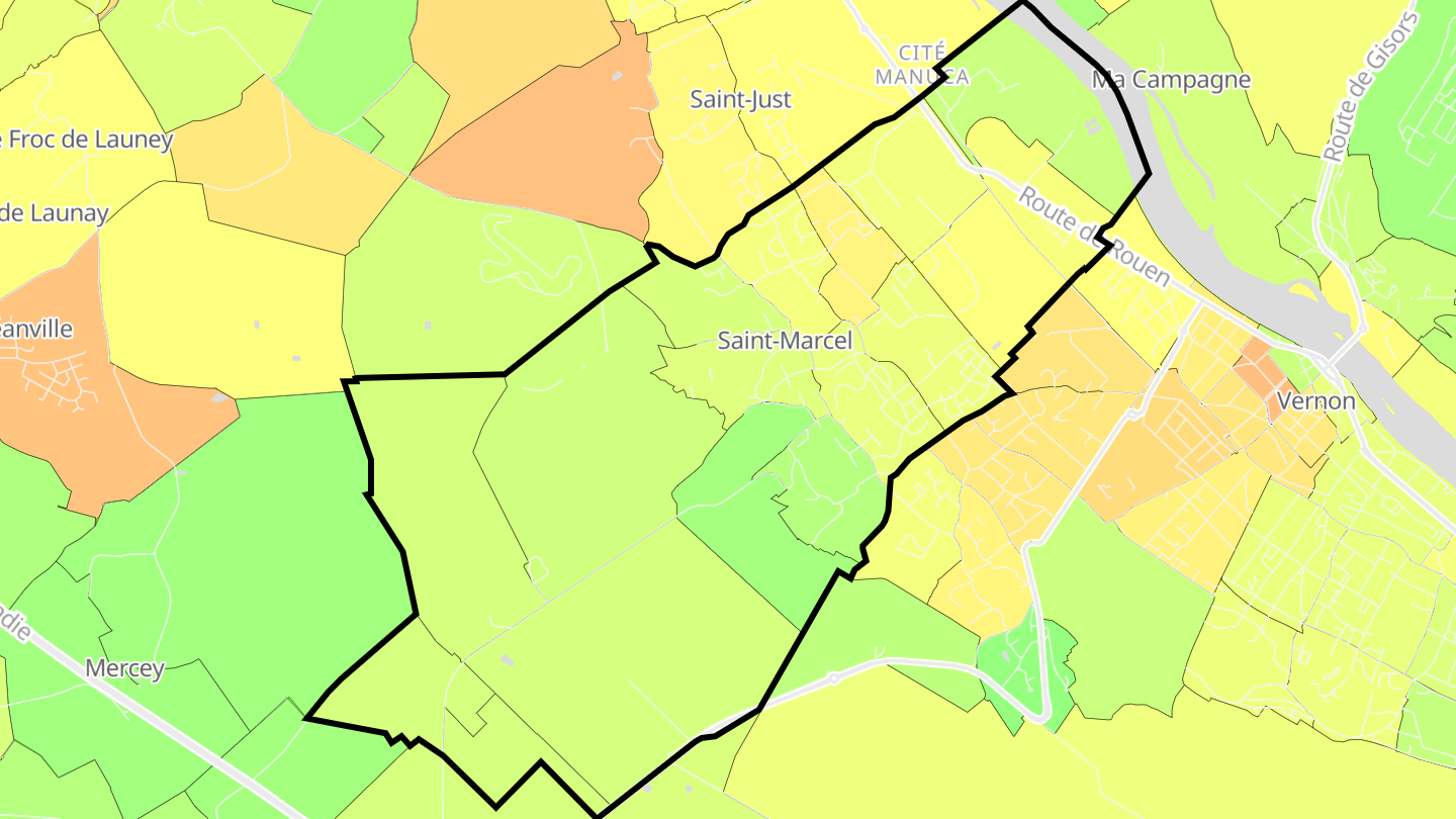 Carte des prix de l'immobilier Saint-Marcel