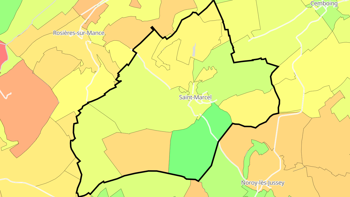 Carte des prix de l'immobilier Saint-Marcel