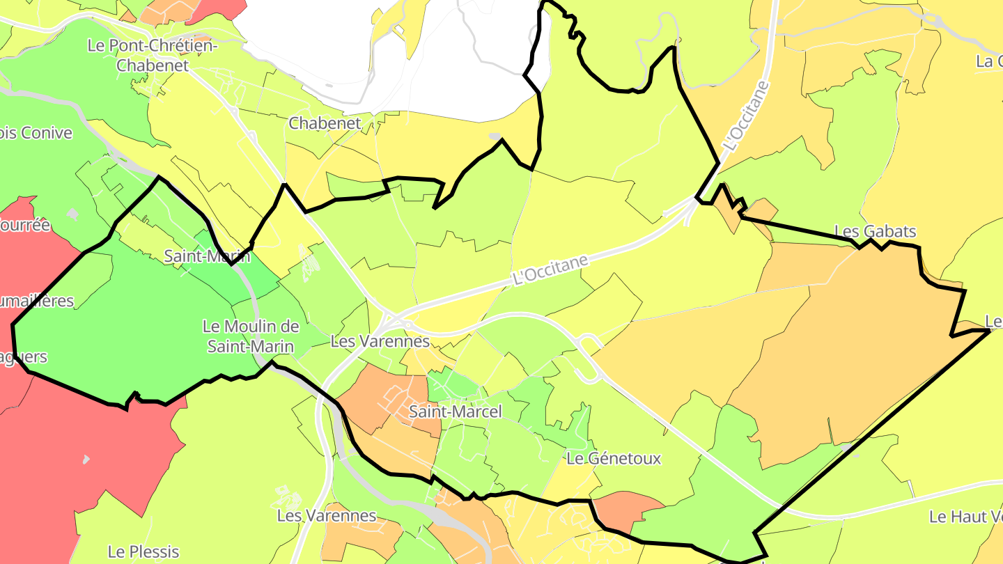 Carte des prix de l'immobilier Saint-Marcel