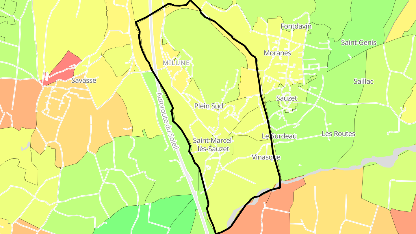 Carte des prix de l'immobilier Saint-Marcel-lès-Sauzet