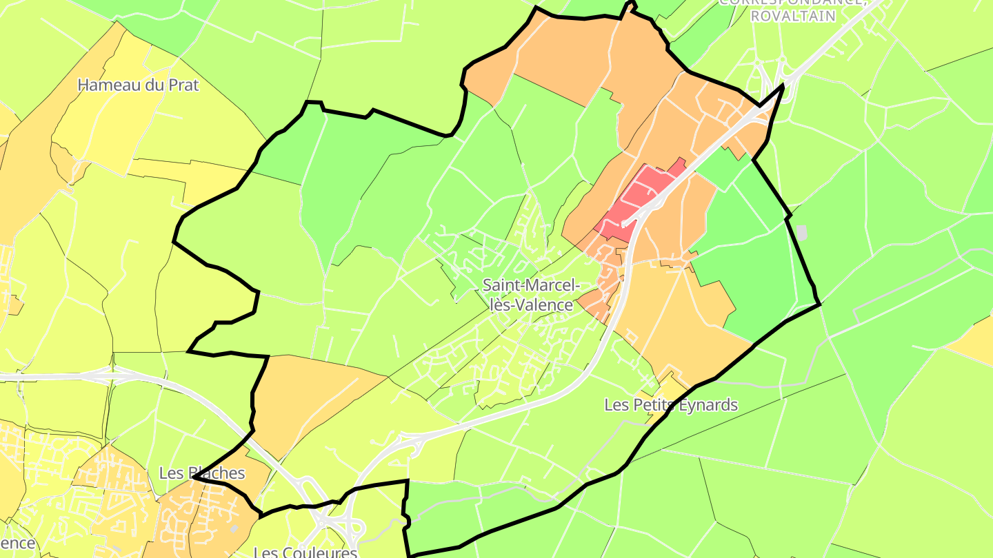 Carte des prix de l'immobilier Saint-Marcel-lès-Valence