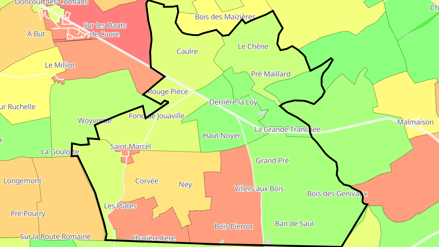 Carte des prix de l'immobilier Saint-Marcel