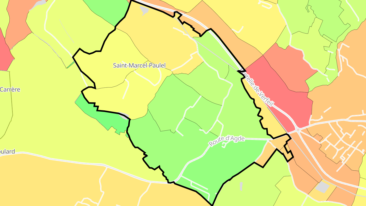 Carte des prix de l'immobilier Saint-Marcel-Paulel