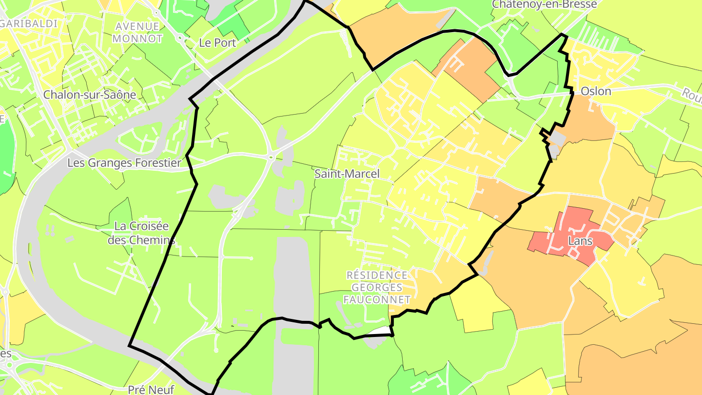 Carte des prix de l'immobilier Saint-Marcel