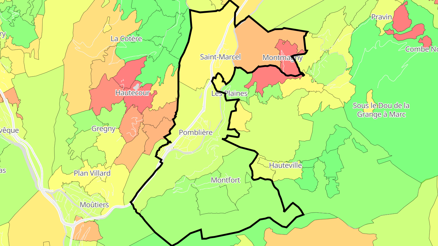 Carte des prix de l'immobilier Saint-Marcel